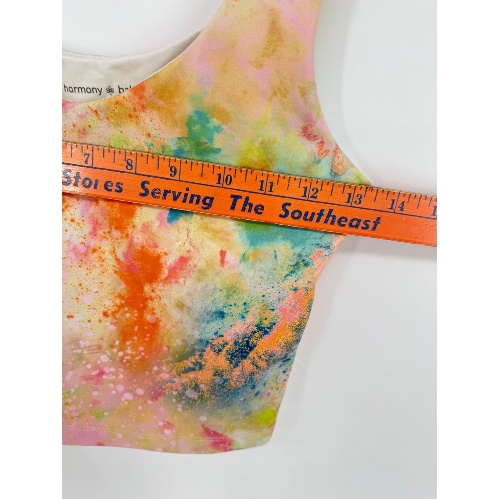 Harmony & Balance Athletic Crop Top Women Small Multi-Color Watercolor Splatter - Picture 9 of 9